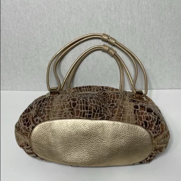 B. Makowsky Brown Croc-Embossed Shoulder Bag - Picture 5 of 12